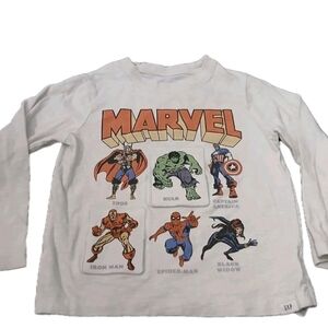 Marvel Super Heroes Baby Gap White Long Sleeved Top Size:4T